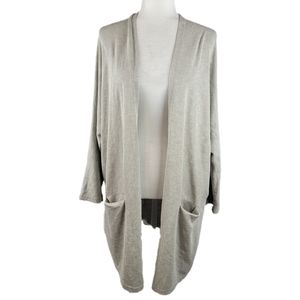 DONNI. Anthropologie Oversized Ribbed Open Front Kimono Cardigan Pockets
